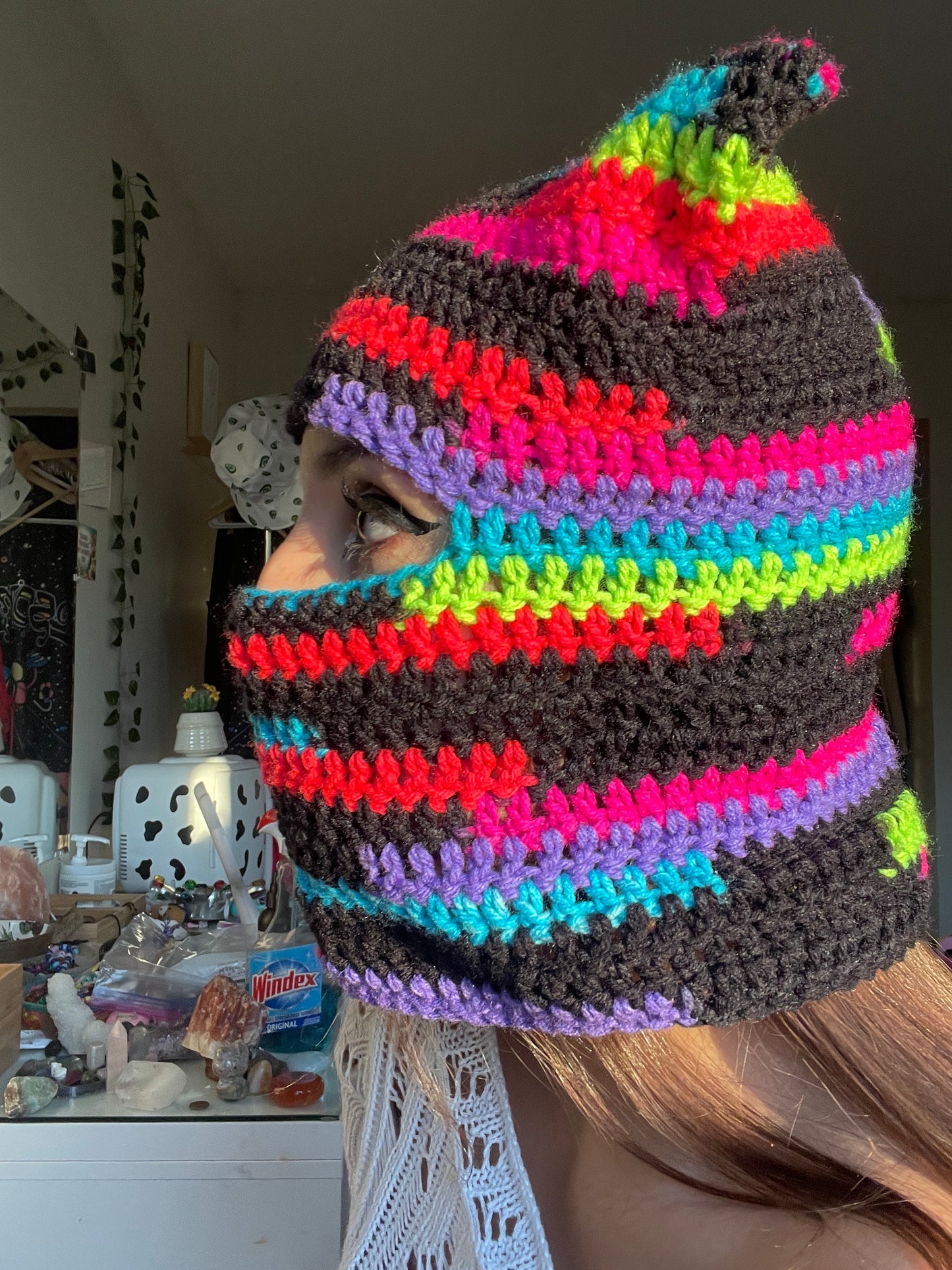 Neon Lights Kitty Ear Balaclava