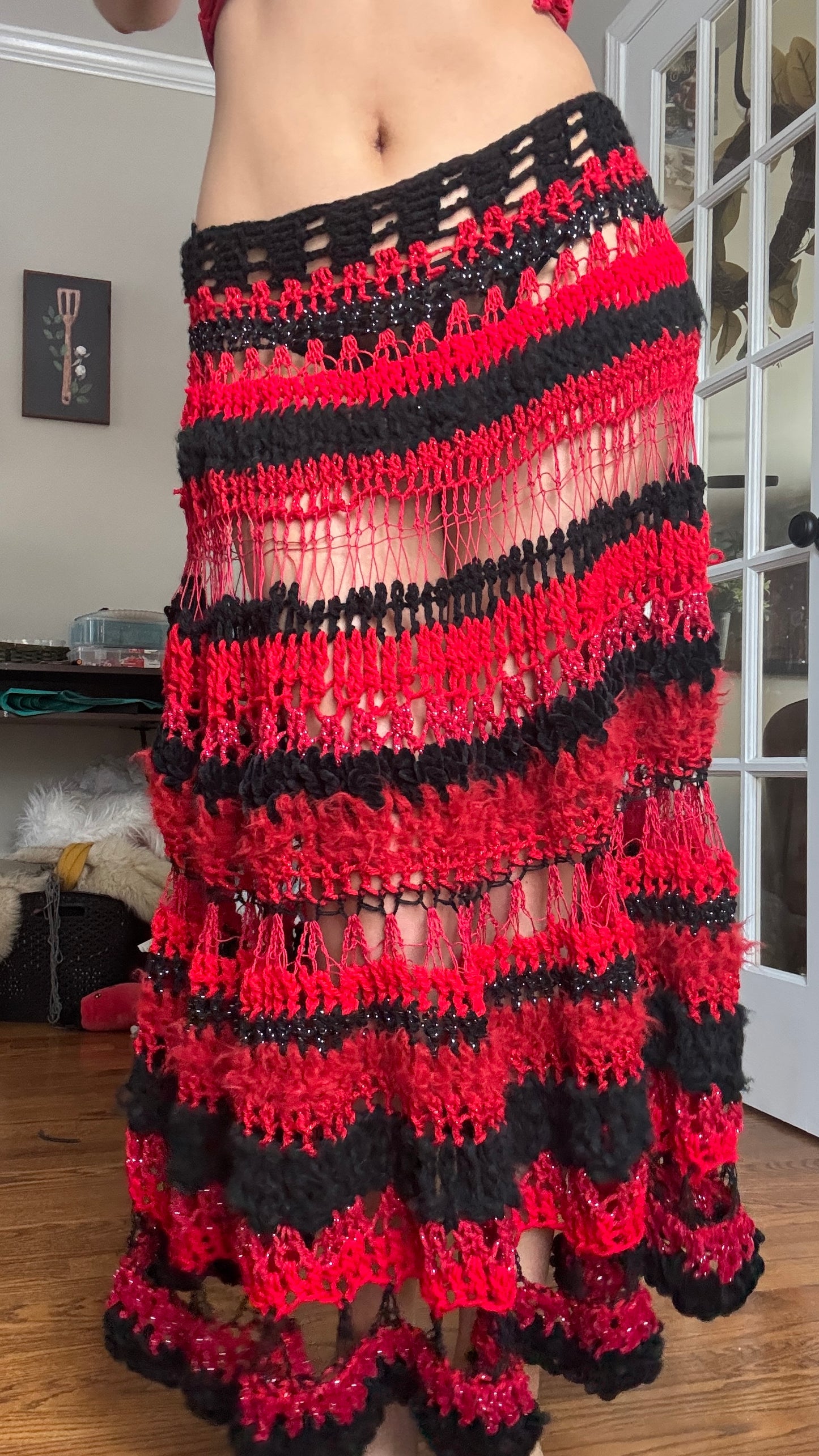 Crochet Maxi skirt + Slit Weave Tank Set